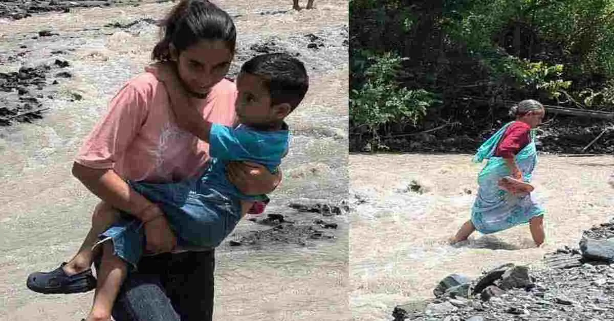 Dehradun News Today: Suryadhar puliya Jolly Grant has been washed away, Doiwala villagers life risk cross drain.