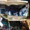 Uttarakhand haldwani Delhi Roadways Bus accident into Dumper Near Pilkhuwa Toll Plaza