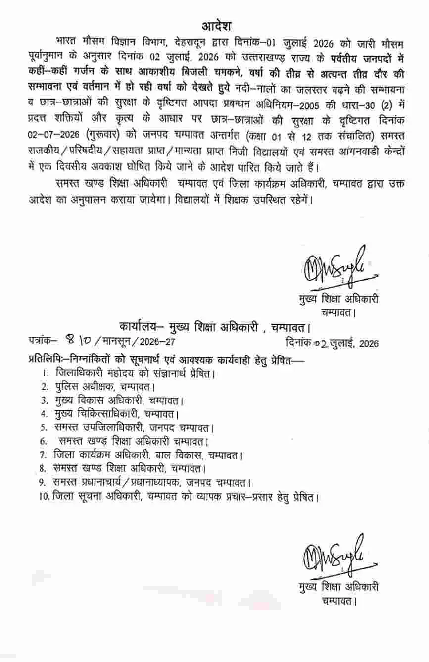 Uttarakhand school closed today: उत्तराखण्ड के 2 जिलों में आज 2 जुलाई को बंद रहेंगे सभी स्कूल